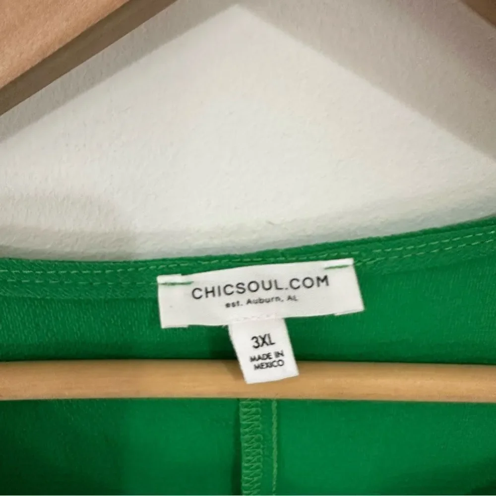 Chic Soul 3X Green‎ Tank Top Blouse Flowy - Picture 5 of 6